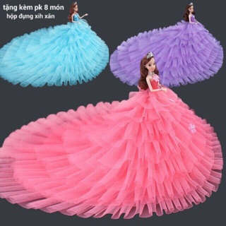Búp bê cô dâu váy cực dài bồng bềnh