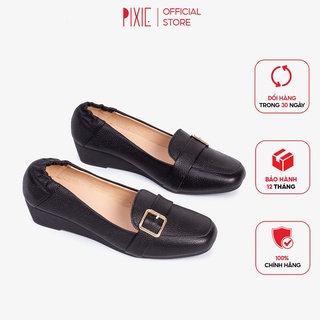 Giày Búp Bê Đế Xuồng Da Thật Gắn Khoá Pixie X596