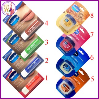Son dưỡng môi dạng thỏi - dạng hũ Vaseline Lip Therapy cấp ẩm làm mềm mịn môi 5g-7g Mỹ-Hàn Quốc