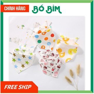 ⚡BÁN LỖ XIN 5 SAO⚡Set 5 Khăn Yếm Xô Tam Giác Có Cúc Bấm Cho Bé Vải Xô 4 Lớp Thấm Hút Tuyệt Đối