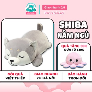 Chó Bông Shiba Nằm Ngủ | Gấu Bông Chó Shiba mềm mịn hàng cao cấp