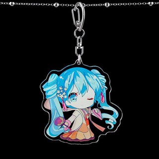 ( Mica trong acrylic ) Móc khóa MIKU HATSUNE ver BỐN MÙA quà tặng xinh xắn dễ thương anime chibi