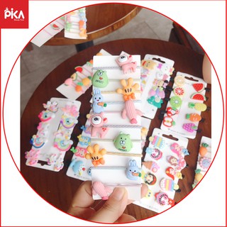 Set 10 Dây Buộc Tóc -Bé Gái -Pika kids- Nhiều Hình Dễ Thương Giao Ngẫu Nhiên