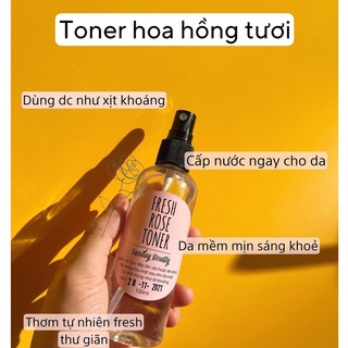 Toner hoa hồng cấp ẩm thu nhỏ lỗ chân lông thiên nhiên Fresh Rose toner Sunday Beauty handmade