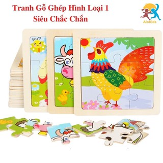 Đồ Chơi Xếp Hình Tranh Ghép Gỗ 9 Miếng, Đồ Chơi Cho Bé Tư Duy Thông Minh, ALokids Tb