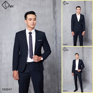 Bộ Vest 2 cúc màu Xanh Đen vải mỏng co giãn nhẹ LADO 2047