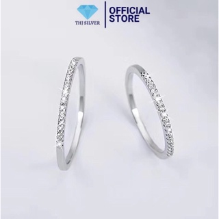 Nhẫn bạc nữ 1 hàng đá bạc ta - Nhẫn nữ bạc đẹp THJ