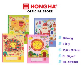 10 quyển Vở 5 ô ly 96 trang Hồng Hà Class Bốn mùa 0373 dành cho học sinh miền Trung - Nam