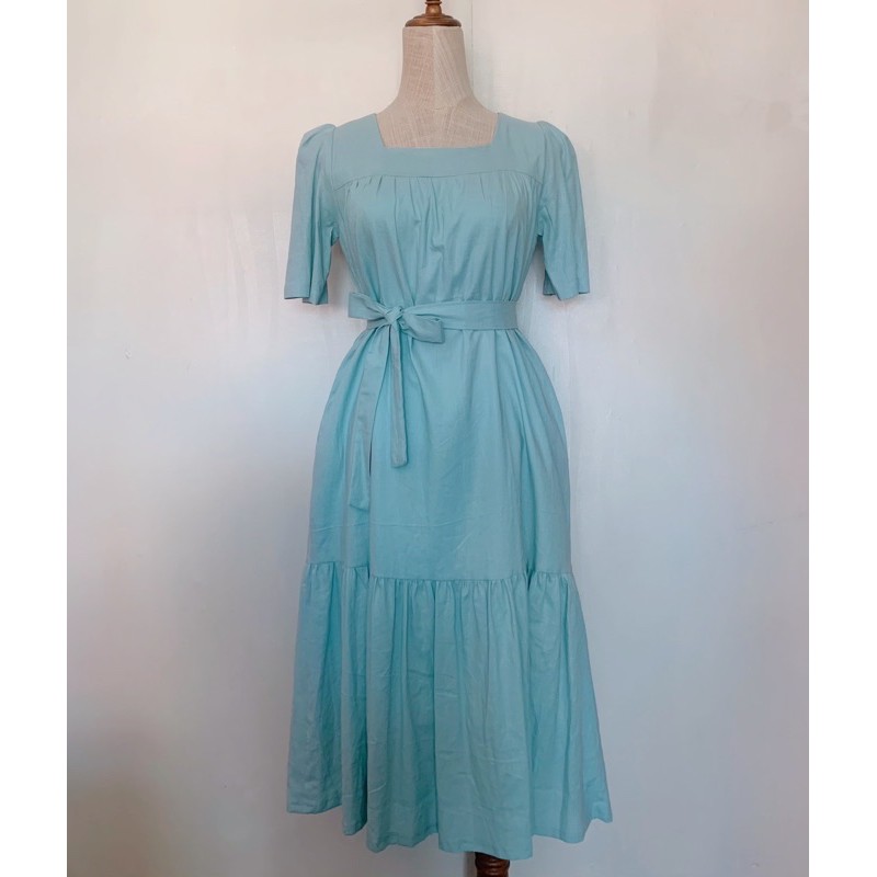 Đầm linen đuôi cá, dài 110cm, mã mm6