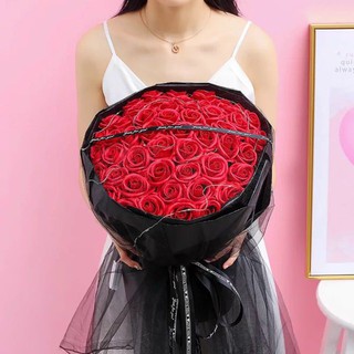 Bó hoa hồng sáp thơm 51 bông bọc gen sang chảnh