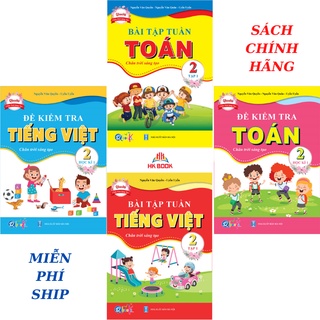 Sách - Combo Bài Tập Tuần và Đề Kiểm Tra Toán - Tiếng Việt Lớp 2 - Chân Trời Sáng Tạo - Học Kì 1 (4 cuốn)