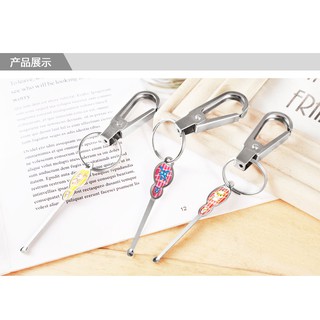 [Bán Sỉ]Móc Khóa Inox Kèm Lấy Rái Tai 2 Trong 1