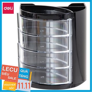 Cốc cắm bút 4 ngăn Deli, Đen -1 chiếc - E9133