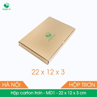 MD1 - 22x12x3 cm - 50 Thùng hộp carton trơn đóng hàng