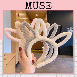 Bờm lông cài tóc hình tai thỏ dễ thương nhiều màu-Băng đô rửa mặt phụ kiện muse