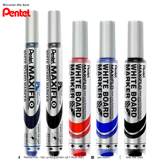Bút Dạ Bảng Pentel MWL5 | Mực Ra Đều | Có Thể Viết Ở Tư Thế Dốc Ngược | 3 Màu Mực