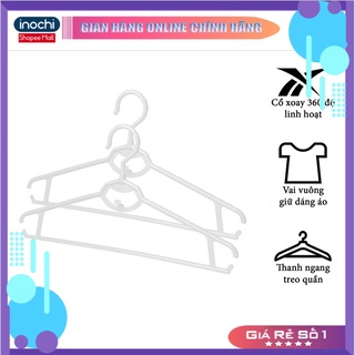Set 5 Móc áo , treo quần áo VEST xoay vuông Hara 175 inochi giúp quần áo gọn gàng ngăn nắp MA175