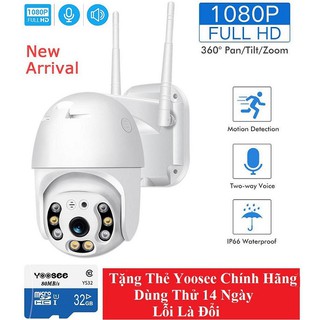 CAMERA YOOSEE PTZ ngoài trời xoay 360 độ- Full HD 1080 - ban đêm có màu- hình ảnh sắc nét-chạy thẻ nhớ-bắt wifi- ghi âm