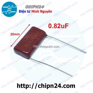 [5 CON] Tụ CBB 400V 824J 824 (0.82uF) 20mm