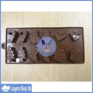 [Layersshop86] khuôn silicon noel ủng+ cây thông+ ông già (MS 030)
