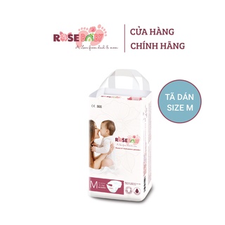 Bịch tã dán Rose Baby Việt Nam chống hăm đủ size NB, S, M, L an toàn cho bé