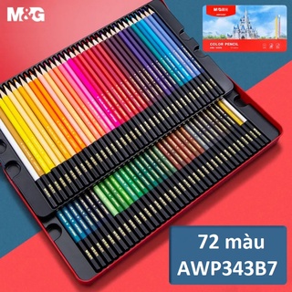 Bút chì màu nước gốc dầu cao cấp - gỗ tự nhiên kèm cọ M&amp;G 24/ 36/ 48/ 72 màu - AWP343B4 / AWP343B5 / AWP343B6 / AWP343B7