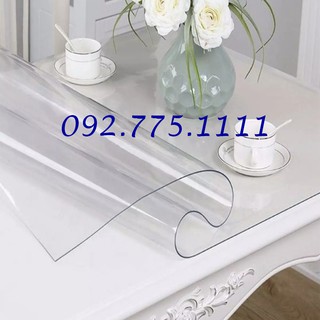 Nhựa PVC dẻo (dày 1mm x Khổ rộng 1.4m)trong suốt | Tấm PVC trải bàn | Khăn trải bàn.