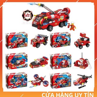 Đồ chơi bộ lắp ghép xếp hình xe cứu hộ 6 trong 1 phát triển tư duy sáng tạo C026 Smart Toy