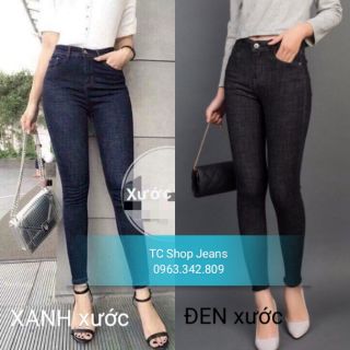 Quần Jeans Nữ Đen Xước Và Xanh Xước Lưng Cao MS 165 (size 26 đến 35)