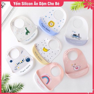 [NHIỀU MẪU] Yếm Máng Ăn Dặm Cho Bé Silicon Cao Cấp Mềm, Sạch sẽ, An Toàn Tiện Lợi - SP000665