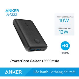 Pin sạc dự phòng ANKER PowerCore 10000mAh Select 2 cổng out USB - Mã A1223 -duystore