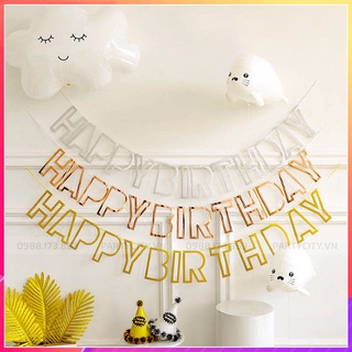 Dây chữ HAPPY BIRTHDAY ép kim chữ rỗng trang trí sinh nhật