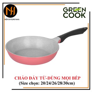 [Chuẩn Hãng]Chảo chống dính đáy từ 7 lớp vân đá Greencook GCP03-IHP dùng được trên bếp ga, bếp hồng ngoại, bếp từ