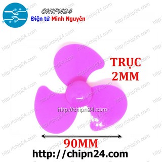 [1 CÁI] Cánh Quạt 90MM 3 Cánh Trục 2MM HỒNG