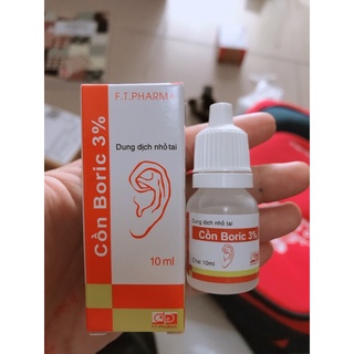 Dung dịch nhỏ tai cồn Boric có hộp