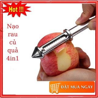 Nạo rau củ quả Inox cao cấp đa năng 4 in 1 (Nạo vỏ và bào sợi)