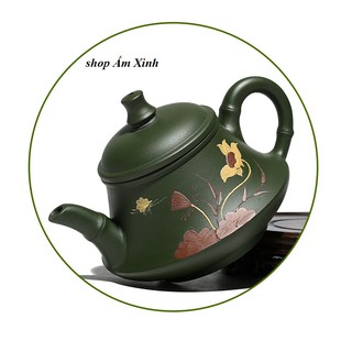 Ấm Tử Sa Nghi Hưng Hà Hoa 230 ml (Lục Nê Dân Quốc)