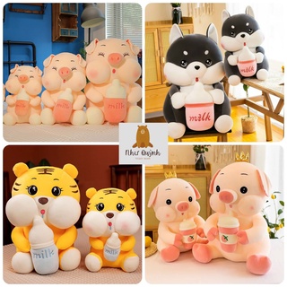 Gấu Bông Heo Ôm Bình Sữa, Hổ bình sữa,Hổ yếm,Chó husky bình sữa, Hàng Nhập Khẩu Siêu Xinh,Siêu Hot