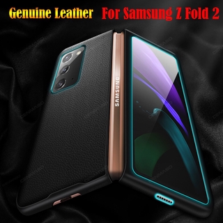 Bao da điện thoại làm bằng da bò cho Samsung Galaxy Z Fold 2 Samsung W20 5G W2020 F900