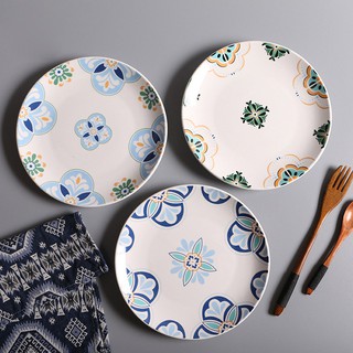 Dĩa sứ phong cách Indochine Đông Dương Vintage 21cm