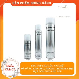 Gôm xịt tóc Butterfly Shadow 150ml 320ml 600ml, Gôm bạc giữ nếp tạo kiểu nam nữ