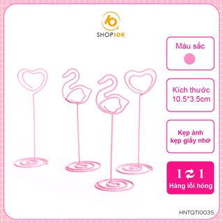 Kẹp ảnh trang trí đế xoắn hoạt hình màu hồng pastel - HNTQTI0035