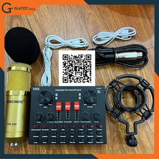 Combo micro thu âm BM900 Woaichang + Sound card V8 bluetooth, V8s