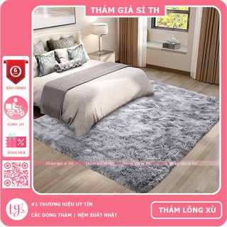 Thảm cho bé, trang trí trải sàn phòng khách, trải sàn phòng ngủ lông xù loang màu xám lông chuột