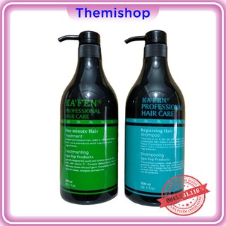 CT31-Dầu Gội Đầu Kafen dầu gội ngăn rụng tóc cho nam nữ dầu gội dưỡng tóc cặp kafen Xanh 800ml CT31