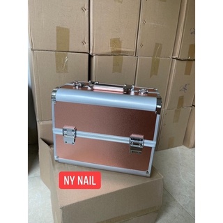 cốp nhôm 2 tầng “ đựng makeup, phun xăm, Nail Mi “