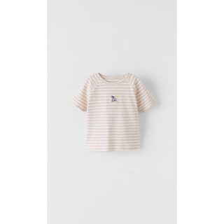 Áo thun bé trai, kẻ ngang họa tiết cây dừa, Zara tbn săn SALE sz từ 18-24m đến 4-5Y