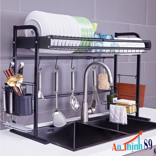 kệ úp chén dĩa inox - kệ úp bát đĩa để trên chậu rửa, có thể điều chỉnh kích thước từ 63 - 113 cm