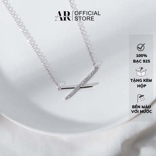 Dây chuyền bạc đẹp cho nữ vòng cổ kiểu dáng chữ X đơn giản cá tính-AURASILVER-DC15