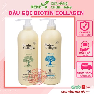 Dầu Gội Biotin Collagen Trắng Chính Hãng [ 500ml-1000ml ] Phục Hồi Tóc Kích Thích Mọc Tóc Giảm Rụng Tóc Hiệu Quả RENEVA
